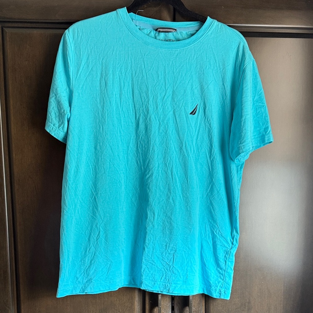 Nautica Men's Aqua Short Sleeve Tee